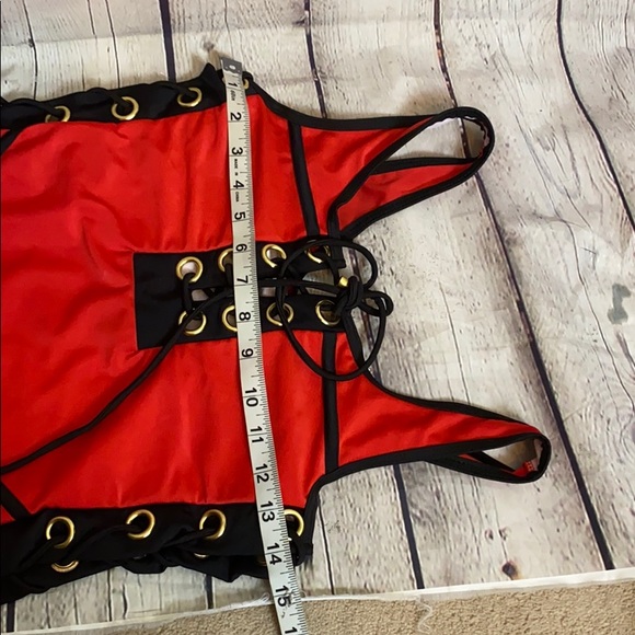 Sexy Red One Piece Swimsuit - Picture 5 of 6